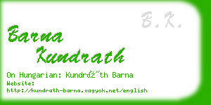 barna kundrath business card